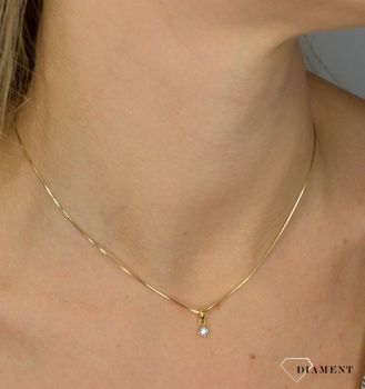 Zawieszka złota DIAMENT białe Drobna zawieszk z diamentami, wykonane z dwukolorowego złota. Elegancka biżuteria, apart, kruk (10).JPG